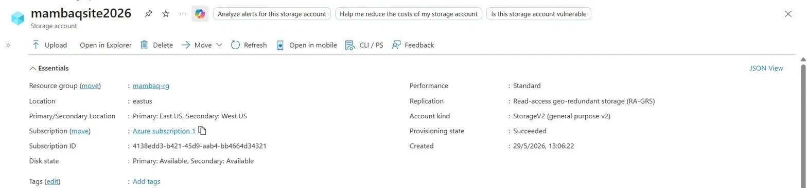Storage Account Overview
