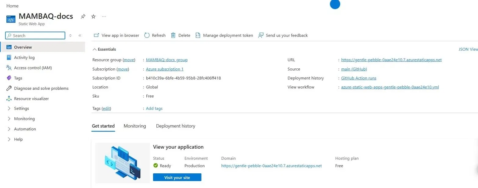 MAMBAQ-docs en Azure
